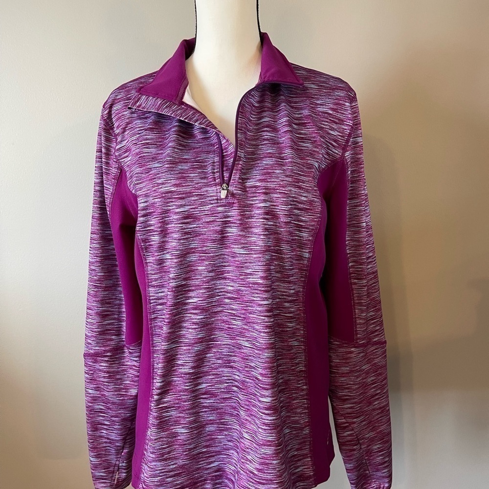 Lands End Sport size Large 14/16 quarter zip with thumb holes and back pocket